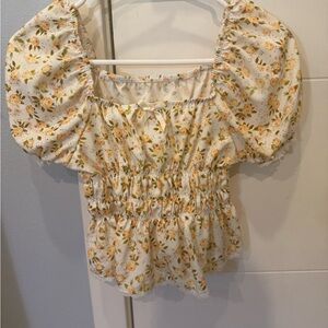 Floral Puff Sleeve Top
